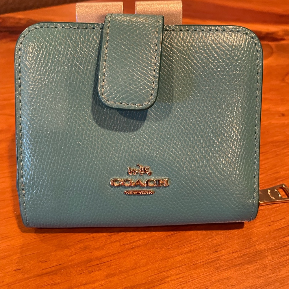 Coach medium teal wallet